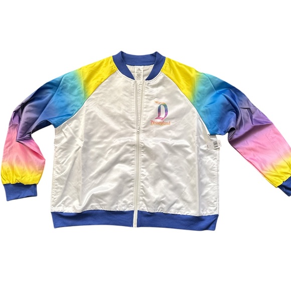 Disney Jackets & Blazers - Disneyland Disney Parks Retro Rainbow Multicolor Lightweight Track Jacket
